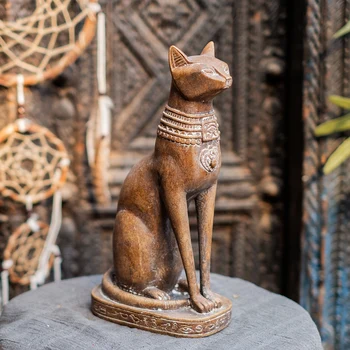 Egipto Katė Dievas Pasisekė Kačių Globėjas Dievas Apdailos Dervos Kambarį Tyrimas Įėjimo Apdaila Housewarming Vestuvių Dovana
