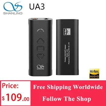 SHANLING UA3 Mini Nešiojamą USB DAC/AMP Ausinių Stiprintuvo AKM AK4493SEQ chip Type-C 3.5/4.4 mm Audio Kabelis PCM768 DSD512