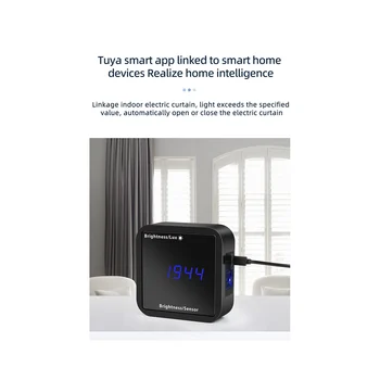 Tuya WIFI, Šviesos Jutiklį, Ryškumą Detektorius su Temperatūra, Drėgmės Nustatymo Ekranas Smart Home Security Jungtis