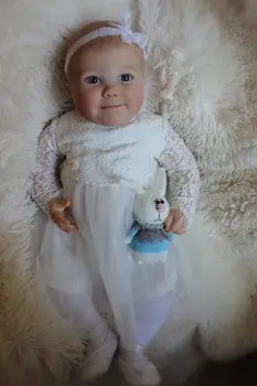 NPK 60CM Didžiulis Atgimsta Bamblys Baby Doll birželio Miega Kokybės Genesis Vertus Dažytos Lėlės su Matomas Venų Kolekcines, Meno Lėlės 3D
