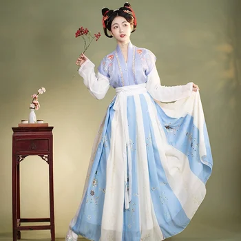 Senovės Kinų Stiliaus Hanfu Moterų Pusė Rankovėmis Liemens Sijonas, Kasdien Super Pasakų Suknelės Etape Vestido Kostiumų Komplektai