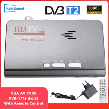 Skaitmeninės TV Box DVB-T2 TV Antenos VGA, AV CVBS TV Imtuvas Keitiklis Su Nuotolinio Valdymo Belaidis HDMI HD 1080P 4k Smart tv