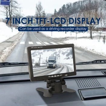 7 Colių HD Ekranas, automobilių Stovėjimo aikštelė Pagalbos Automobilio Stebėti Sunkvežimių Saugos Pastebėjo, Stovėjimo ir Atbulinės eigos Kameroms 12V/24V Spalvų TFT LCD Ekranas