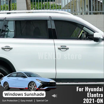Magnetiniai Automobilių skėtį nuo saulės Už Hyundai Elantra CN7 2021 2022 2023 Avante i30 Sedanas Priekiniai prekinis, galinis Stiklo Lango Užuolaidėlė nuo Saulės Pavėsyje Skydelis