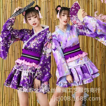 Japoniško stiliaus Karaliaus Sesuo Cosplay Animacija Drabužių Kimono Medvilnės Pižama Tikrai Ji Tradicinių Mielas Vėjo atlikimas Drabužiai