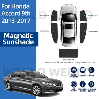 Honda Accord 9 2013-2017 Automobilių skėtį nuo saulės Kūdikių Šoninio Lango Saulė Raštas Magnetinio Sunshield Stiklo Atspalvių Apima Uodai Neto