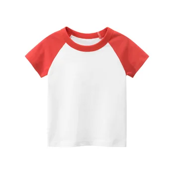 2023 vientisa Spalva Balta T-marškinėliai Berniukams, Mergaitėms trumpomis Rankovėmis Vaikams Drabužių Medvilnės Vasaros Viršūnes Drabužių 10Y