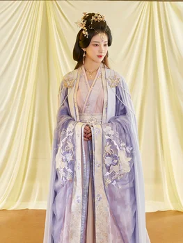 Karšto TV Dramos Iki Galo Mėnulio Jūs Xiwu Lisusu Hanfu Suknelė Changyue Jinming Cosplay Kostiumų Violetinė Fėja Kailis