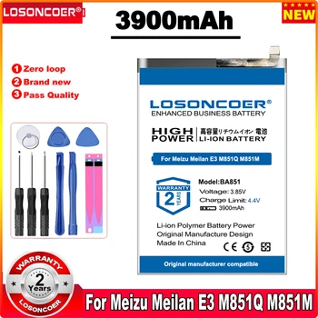 LOSONCOER BA851 3900mAh Baterija Meizu Meilan E3 mblu E3 M851Q M851M Mobiliojo Telefono Baterija