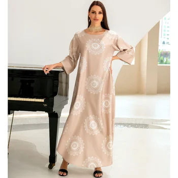 Dubajus Abaja Prabanga Musulmonų Moterims Derliaus Deimantų Suknelė Atsitiktinis Palaidų Ilgomis Rankovėmis Moteriška Šalis Maxi Suknelės Asimetriškas Hem