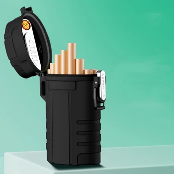 Talpa 20 Cigarečių USB Įkrovimo Cigarečių Degiklio Nešiojamų Lauko Vandeniui Įkrovimo Cigarečių Atveju Su Dideliais