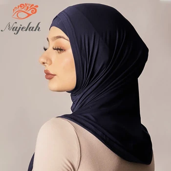 Musulmonų Modalinis Mėlyna Hijab Abaja Hijabs Moteris Abayas Jersey šilko Skara Islamo Suknelė Moterims Rait Turbaną Momentinių Galvos Wrap
