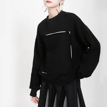 2022 m. rudens drabužiai naujas Japonų derliaus hoodie įgulos kaklo madinga paprasta mados asmenybės dizaineris hoodie moterims