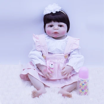 Kūdikių Lėlės Reborn 100% Silikono princesė mergina Akis Ruda arba mėlyna 55cm naujagimių tikroviškos lėlės Gali Maudytis gyvas žaislas vaikams
