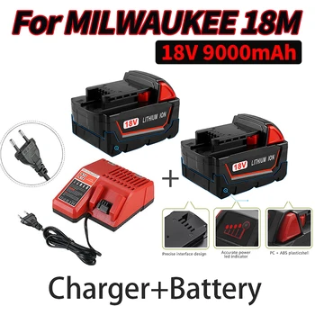 Įkraunamos Baterijos Milwaukee M18B5 XC Ličio JONŲ 9.0/6.0/5.0 Ah baterijos įkroviklis Milwaukee M18 įrankiai, 12~18V