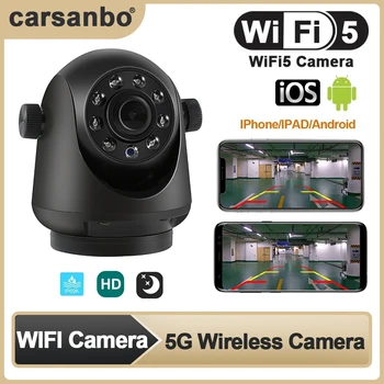 Carsanbo Automobilių HD WIFI5 Magnetinio Plytelių Kamera, Wireless Vandeniui atspari Galinio vaizdo Kamera 5V USB/12V Parama 