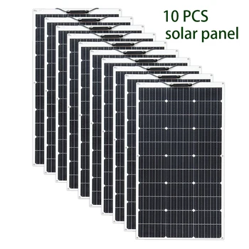 1PCS ~10VNT 100W 18V Saulės Skydelis 100 W 200W 300W 400w 500w 800w 1000w Monokristalinius Lankstus Paneles Solares 12V/24V Baterija
