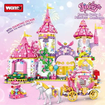 WOMA Princesės Pilis Blokai Sweet Home Žaislas Namas Mergina Plytų Nustatyti Asamblėjos Mažos Dalelės kuriant Įspūdį Žaislai