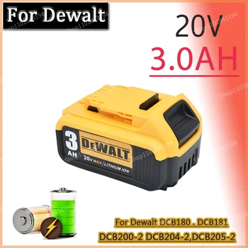 DeWalt 20V 3.0 AH /3000mah, Li-Ion baterija elektrinių įrankių pakeitimo, DeWalt DCB184 DCB181 DCB182 DCB200 18V/20V baterija