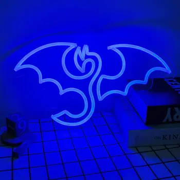 Dragon Neoninis Ženklas, Sienų Dekoras Gyvūnų Led Ženklas 3D Naktį Šviesos Vaikai Kambarių Bendrabučio Juostoje Namuose Parduotuvių Mielas Anime Dragon Neon