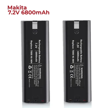 2Pack 7,2 V 6,8 Ah Ni-Mh Batterie Kompatibel Mit Makita 7000 7002 7033 191679-9 632002-4 632003-2 6010D 6172D Akku-werkzeug
