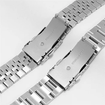 20mm/22mm Nerūdijančio Plieno Laikrodžio Dirželis Žiūrėti Silver Watchband Penki Karoliukai/Trijų Karoliukų Apyrankė