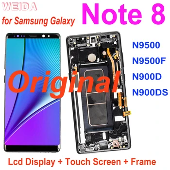 100% Originalus Naujas LCD Samsung Galaxy Note 8, LCD N9500 N9500F N900D Jutiklinis Ekranas skaitmeninis keitiklis komplektuojami su Rėmo Note8 LCD