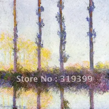 Claude Monet Aliejaus Tapybai Reprodukcijai,Keturių Tuopų Bankų Epte Upės netoli Giverny,100% rankų darbo
