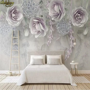 beibehang Užsakymą 3d tapetai, freskos alyvinė gėlių 3d įspaustu gėlių TV fono sienos dokumentų namų dekoro papel de parede