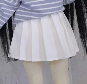 BJD doll suknelė tinka 1/4 dydžio MSD Preppy stiliaus aukšto juosmens žodį lieknėjimo baltos spalvos klostuotas sijonas lėlės priedai