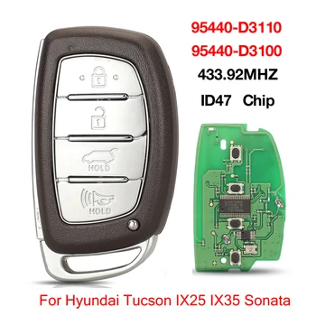 jingyuqin ４BTN ID47 Chip 434 MHZ Smart Nuotolinio Valdymo Automobilio Raktas Fob Už Hyundai Tucson IX25 IX35 