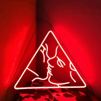 Neoninis Ženklas Šviesos Logotipas Kiss Neoninis Ženklas Šviesos Diodų (Led) Flex Vizualiojo Meno Kūrinius Vestuves Parduotuvės, Baras Pub Klubo Sienos Kabo Dekoro