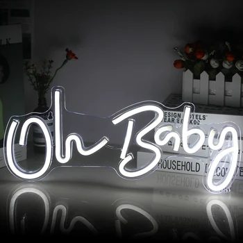 Wanxing Oh Baby Neoninės Šviesos Užsakymą LED Ženklas Flex skaidraus Akrilo Šalis, Parduotuvė Vestuvių Kambarys Festivalio Atmosferą Veranda Meno Sienų Apdaila