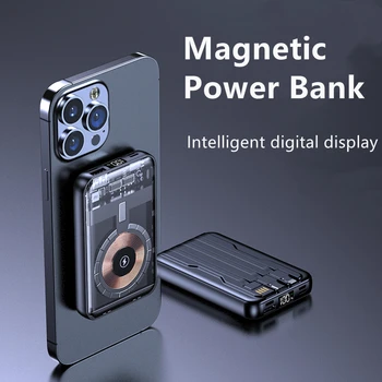 Magnetinio Wireless Power Bank 10000mAh už Magsafe Greitas Įkroviklis Powerbank iPhone Samsung S23 Pastatytas Kabeliai Poverbank