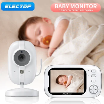 ELECTOP Video Baby Monitor 3.5 Colių LCD 2Way Audio Kalbėti Naktinio Matymo Temperatūros Stebėjimo Belaidžio Kūdikio Saugumo kamerų Stebėti