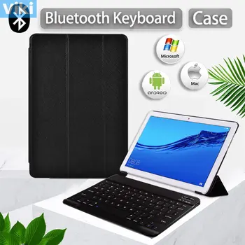 Dangtelis Huawei MediaPad T3 10 9.6 MediaPad T5 10 10.1 PU Odos, atsparus smūgiams Tablet Stand Atveju+Amerikos Bluetooth Klaviatūra