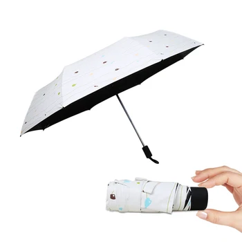 Mažos Mados Lankstymo Mini Pocket Skėtis nuo Lietaus Moterų, Prabangos Anti-UV Vėjo Vyrų Kelionės Skėčiai Juoda Danga Saulės Skėtis