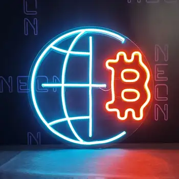 LED Neon Light Llluminated Ženklai Bitcoin Baras, Restoranas, Parduotuvės Patalpų Lempos, Verslo Reklama, Paauglių Kambario Sienų Apdaila