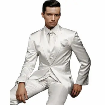 2020 Jaunikis Tuxedos Piko Atvartas Vieną Mygtuką Groomsmen Mens Vestuvių Suknelė Puikus Vyras Kostiumas Trijų Dalių Kostiumas(Striukė+Kelnės+Liemenė)