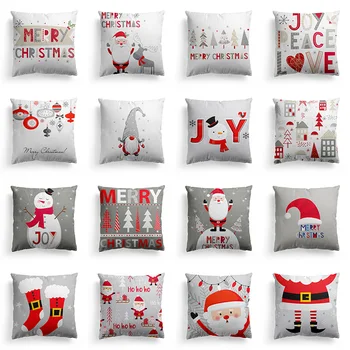 Baltas Kalėdų Animacinių Filmų Poilsio Namų Apdailos Poliesteris Pagalvę Padengti Cojines Decorativos Para Sofa