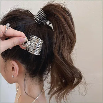 Naujas Nereguliarus metalo Plaukų Žnyplės Mergina Mados Aukštos plaukai surišti į uodegą Įrašą Fiksuotojo Staigius Letena Įrašą Advanced Prasme, Plaukų aksesuarai, galvos Apdangalai