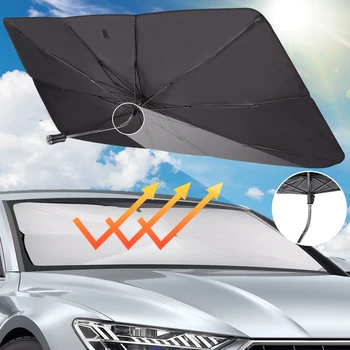 Automobilio priekinio Stiklo Stoglangis 125 CM /145CM Automobilio Priekinio Lango skėtį nuo saulės Blokuoti UV Automobilių Apsaugos Ištraukiama skėtį nuo saulės, Skėtis Automobilių
