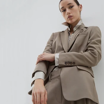 B/C Brunello 2023 Pavasario Moterų Striukė Vestuvės Dress Vieno Mygtuko Kailis Blazer Moterų Kietas Atsitiktinis Biuro Kostiumas