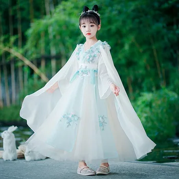 2023 Vasaros Mergaitės Vaikų Hanfu Super Pasakų Senovės Kostiumo Sijonas Kinų Stiliaus Vaikams, Tango Tiktų Mergaitės Hanfu Suknelė