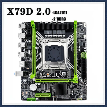 X79D Plokštė Rinkinys Su Xeon LGA2011 2vnt 8GB=16GB 1 600 mhz DDR3 ECC REG Atminties M-ATX USB3.0 PCI-E NVME M. 2
