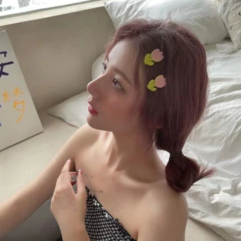 Tulip Gėlių Plaukų Pin Ins-Stiliaus Plaukų Įrašą Karšta Mergina Plaukų Formavimo Įrankių Priedai Lašas Laivybos