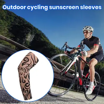 Dviračių Arm Sleeve Patogus Anti-UV Tattoo Modelis Kvėpuojantis apsaugos nuo Saulės Didelio Elastingumo Plonas rankų Apsauga Jojimo Rankovės