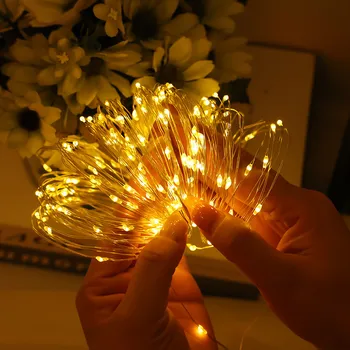 Lauko Girlianda Kieme LED Varinės Vielos Lempa su baterijomis Kalėdų Vestuves Apdaila, LED Apšvietimas, Stygos Pasakų Šviesos