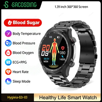 2023 Naujas Kraujo Cukraus Smartwatch 360*360 HD Touch, Didelis Ekranas, EKG+PPG Sveikatos Smart Laikrodžiai Stebėsenos neinvazinis Kraujo Gliukozės