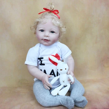 55 CM Minkšto Silikono Reborn Baby Girl Lėlės Žaislas Tikroviška 22 Colių Įsišaknijusi Šviesūs Plaukai Princesė Lisa Bamblys Bebe Vaikams Gimtadienio Dovana